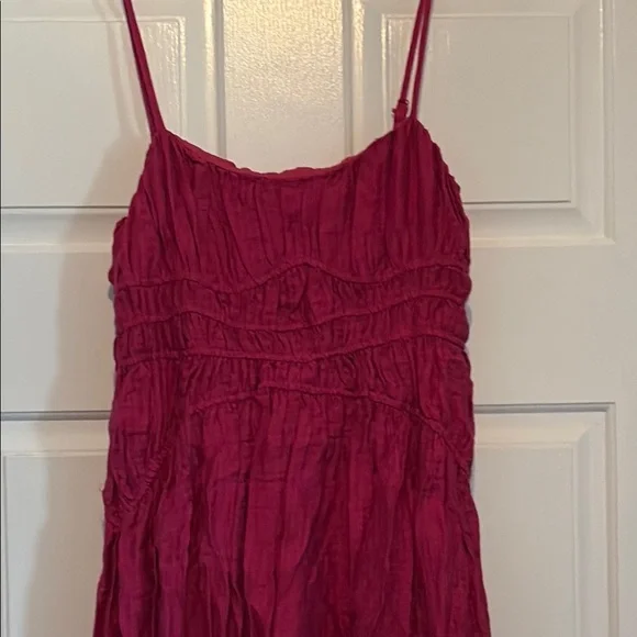 Aqua pink Ruffled Smocked Maxi Sundress - Picture 2 of 5